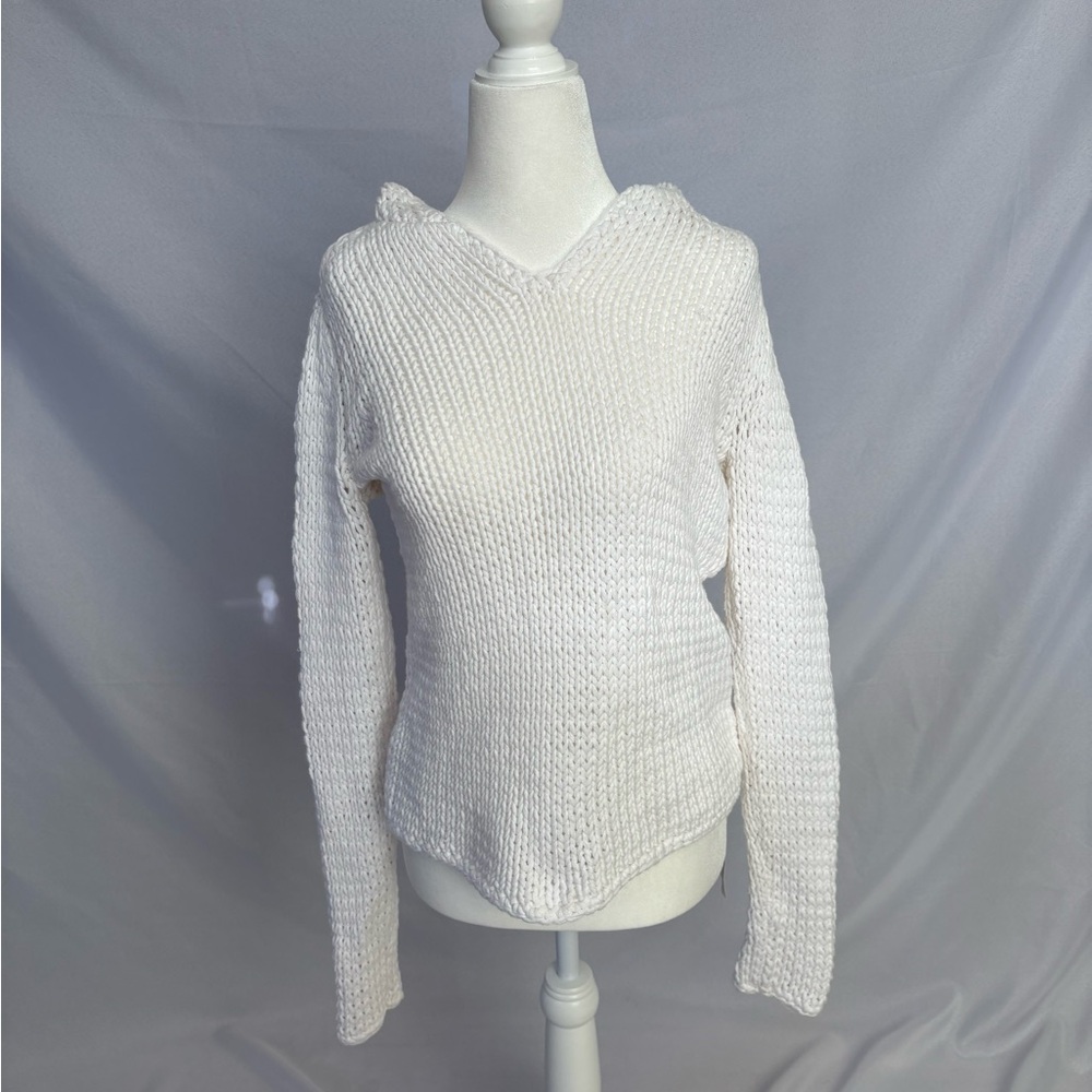 Alexander wang white crochet knit hoodie